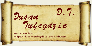 Dušan Tufegdžić vizit kartica